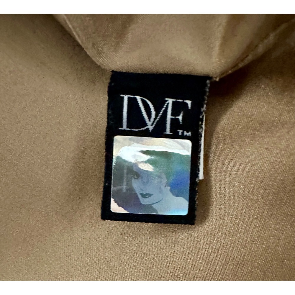 DVF Diane von Furstenberg Silk Linen "Long Zaria" Printed Jacket Coat - Size 4 - Picture 6 of 7